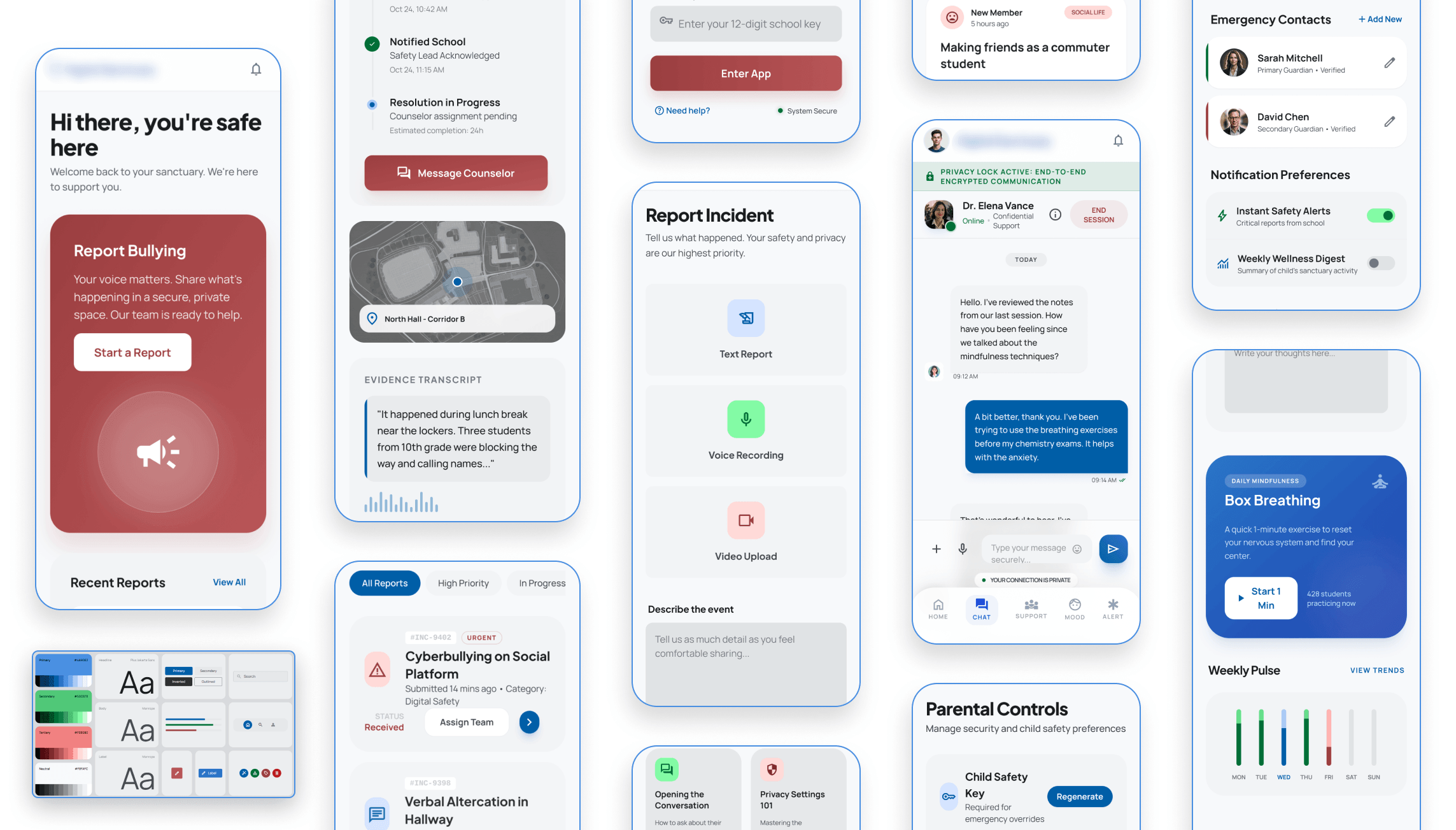 Anti Bullying App Brand Anti bullying app UI design