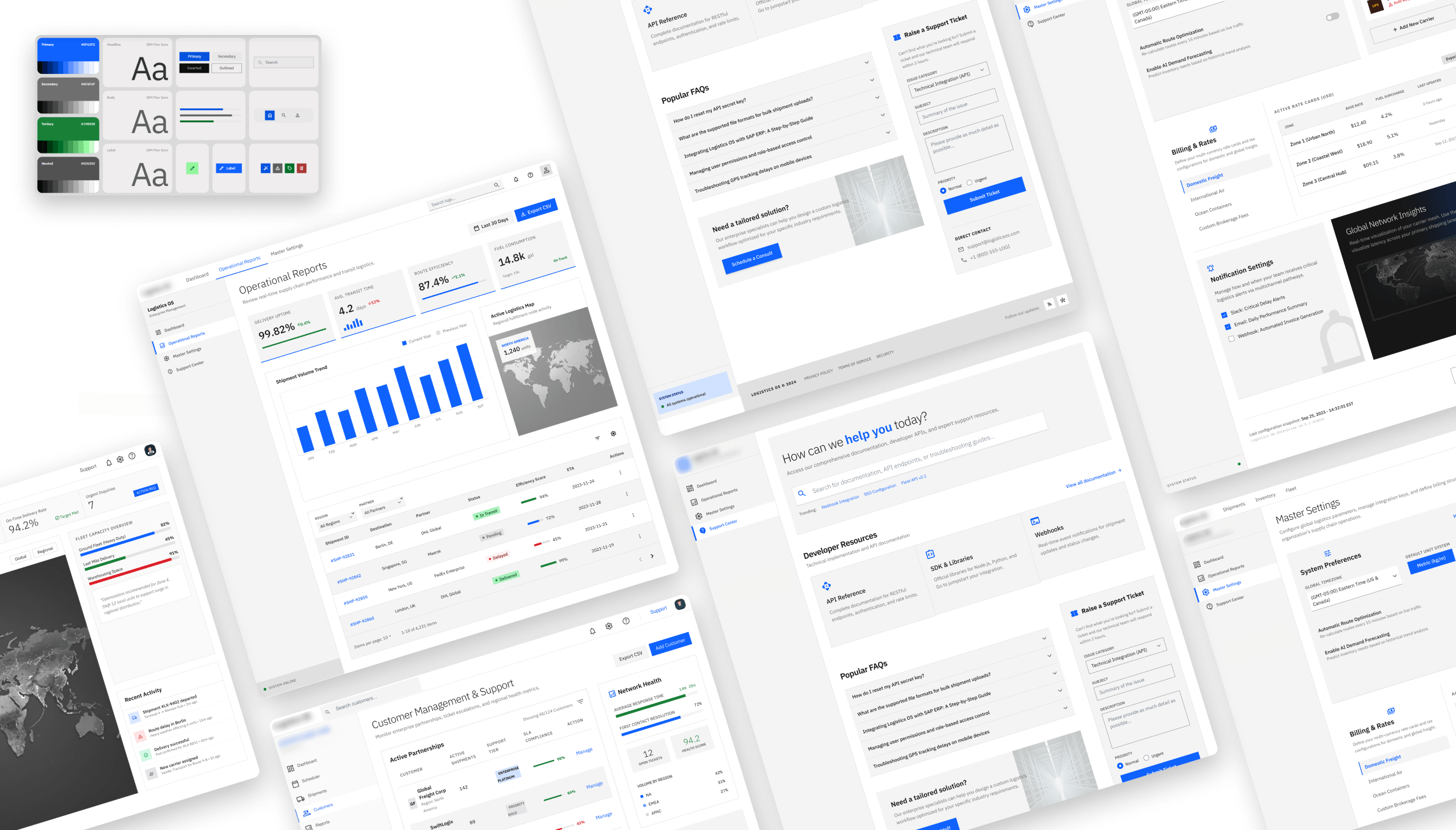 Courier management platform UI design