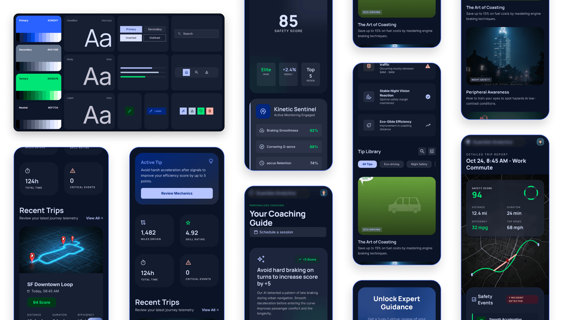 Driver Analytics App Brand Driver analytics app UI design