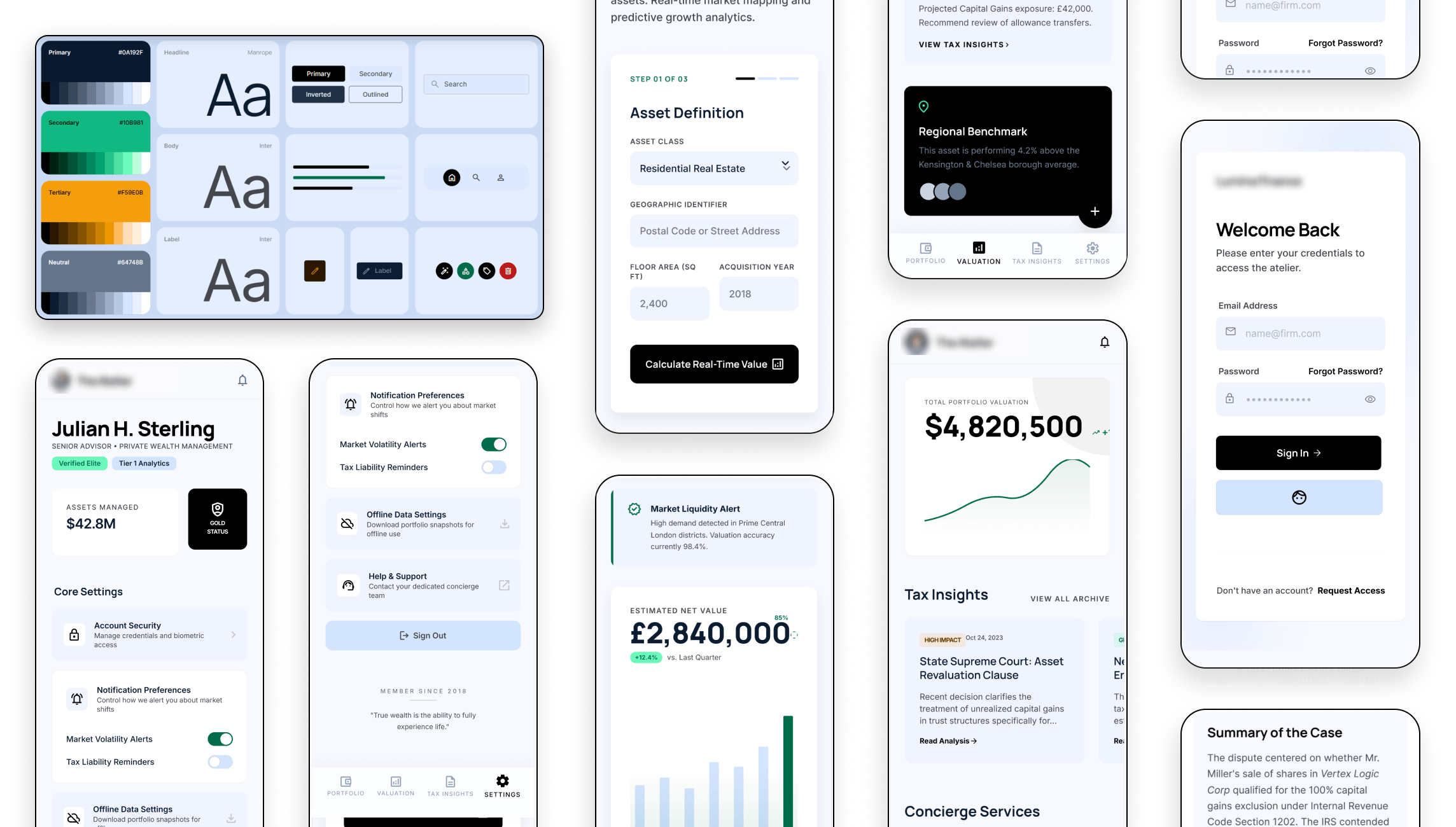 Admin dashboard managing financial content and valuation alerts