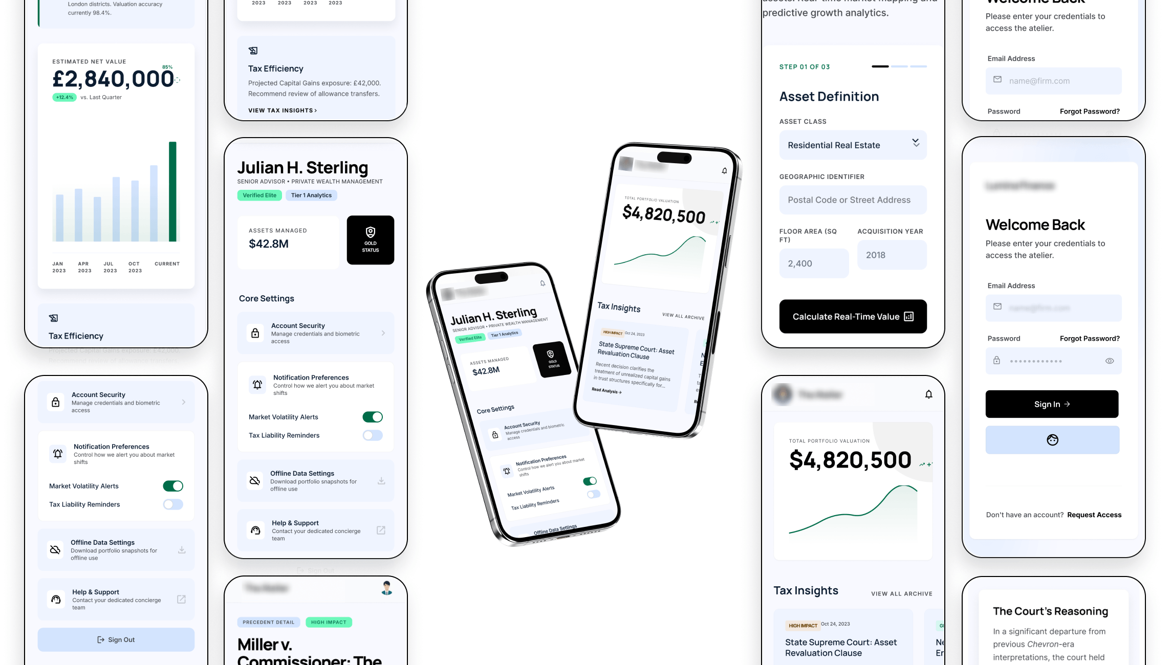 Mobile app showing financial insights and valuation alerts