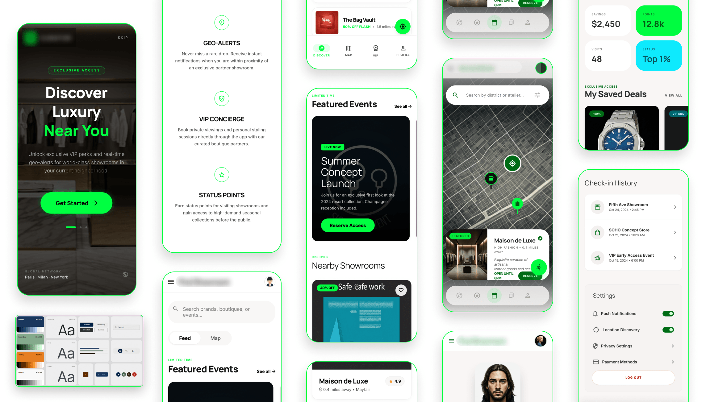 Showroom finder app UI design