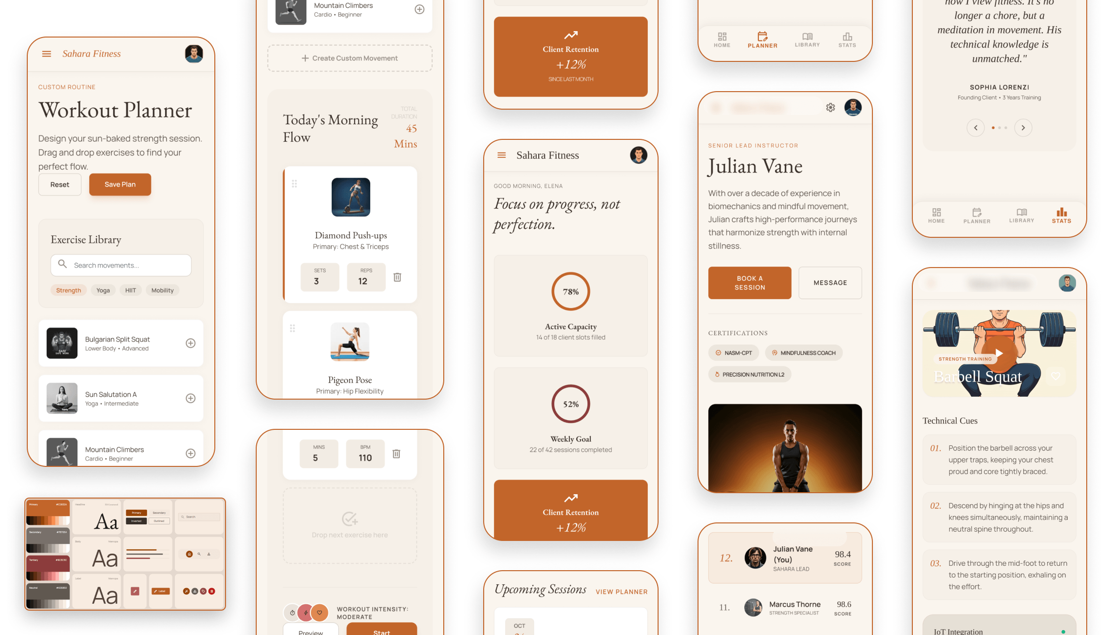 Fitness app UI design