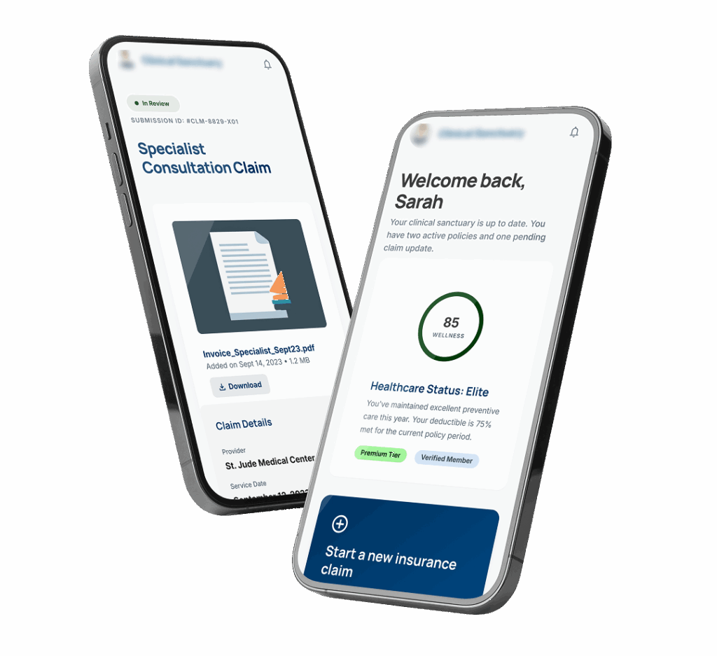 Insurance claims management app dashboard