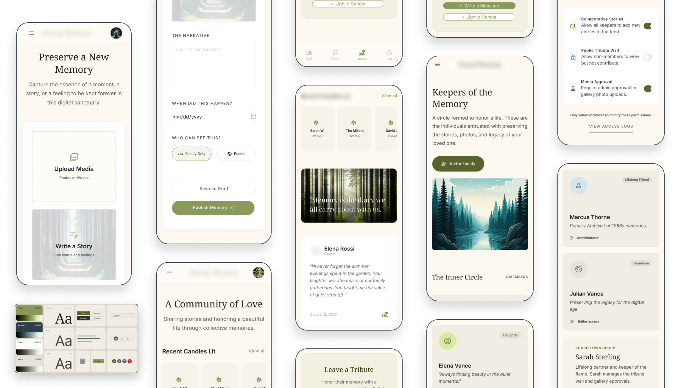 Memoriam App Brand Memoriam app UI design
