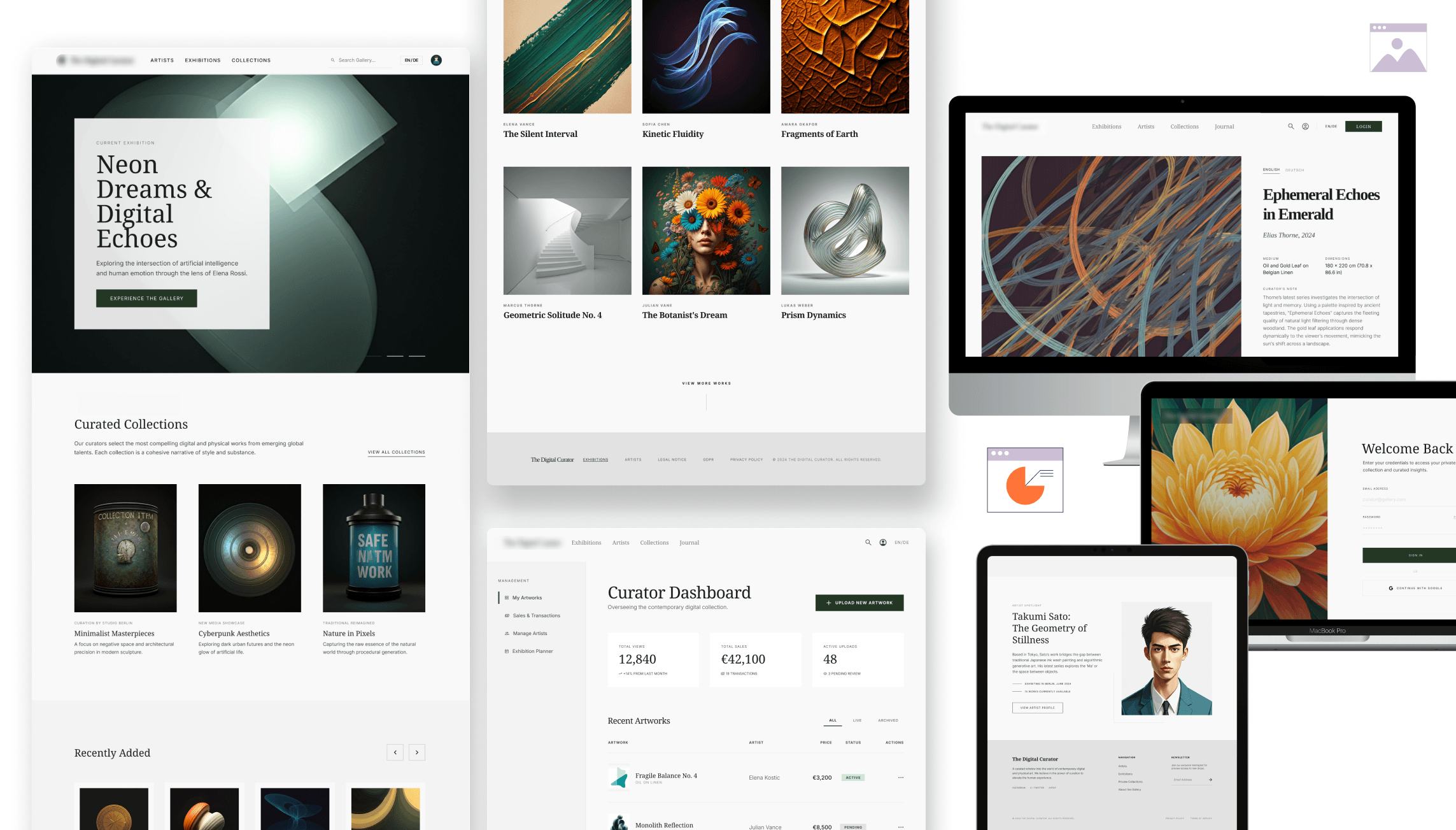 Multilingual art gallery web interface