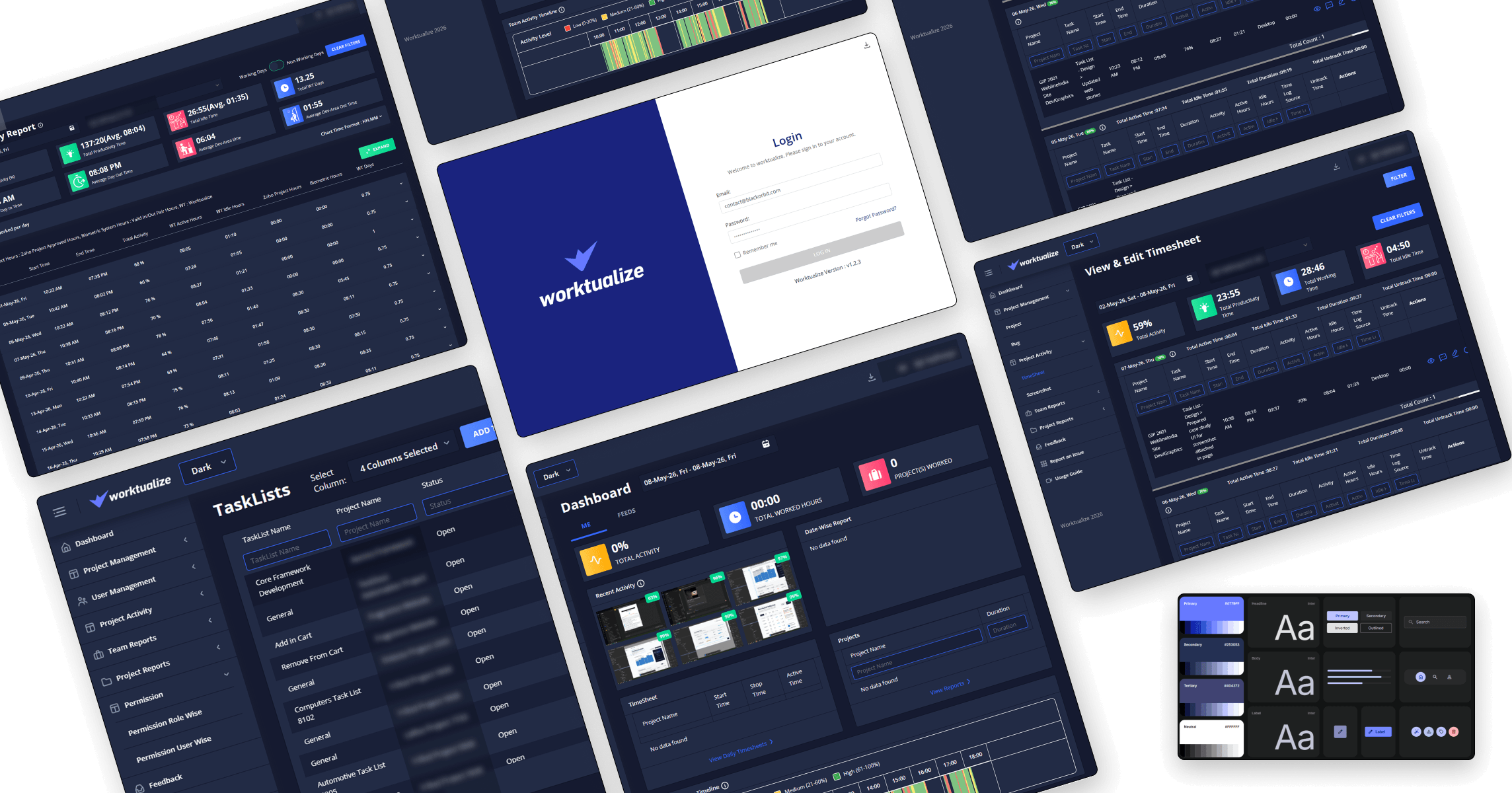 Worktualize Platform Brand Worktualize productivity tracking UI design